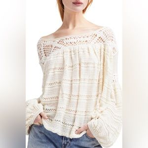 Free people someday oversized knit sweater in ivory women’s size XS